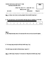 Đề kiểm tra học kì I môn Vật lí Lớp 6 - Năm học 2016-2017 - Trường THCS Bến Thủy (Có đáp án)